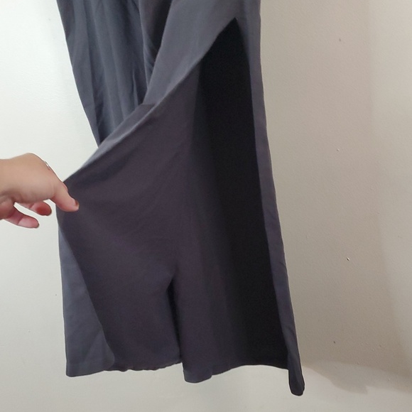 Abercrombie & Fitch T-Shirt Maxi Dress Size Large Tall Grey Side Slit Minimalist - Picture 4 of 11